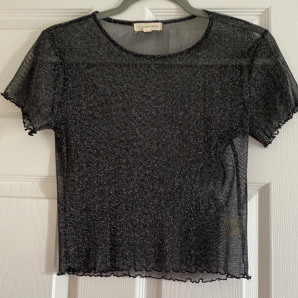LA Hearts sheer shirt